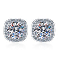 Cross-border Dircet Sale 18K White Gold Plated 925 Sterling Silver 2Carat Moissanite Stud Earrings for Women