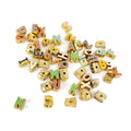 JF8726 18K Gold Plated Rainbow Colorful Enamel Brass Metal Alphabet Initial Letter Heart Star Spacer Beads for Jewelry Making