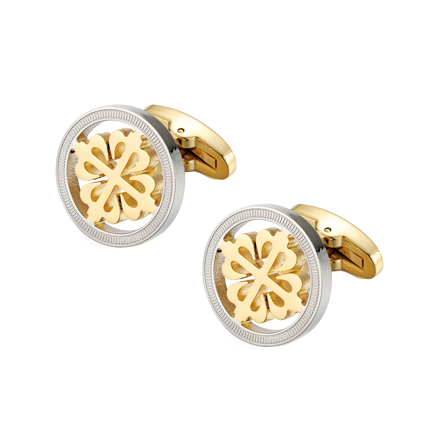 Hot Sale Gold Color Stainless Steel Men's Engagement Anniversary Gift Party Wedding Business Cufflinks