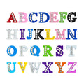 A-Z 8mm Full Colors Rhinestone Letter Slide Charms Crystal Alphabet Letter Charm Alloy Letter for Bracelets Wristbands Making