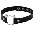 SC Popular Creative Punk Leather Necklace Sexy Skull Choker Necklace Gothic Hollow Cat Necklace for Teen Girls