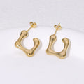 Beimai OEM Earrings Metallic Style Irregular 18K Gold-plated Simple Titanium Steel Stud Earrings