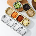 1/2/3 Grids Eco-Friendly Stainless Steel Dishwasher Safe Durable Modern Dipping Dish Hot Pot Seasoning Separator Golden Soy Dish