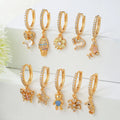 Gab New Dangle Zircon Cartilage Studs Gold Earrings Hoop Cartilage Piercing Earrings Helix Wholesale Piercing Jewelry