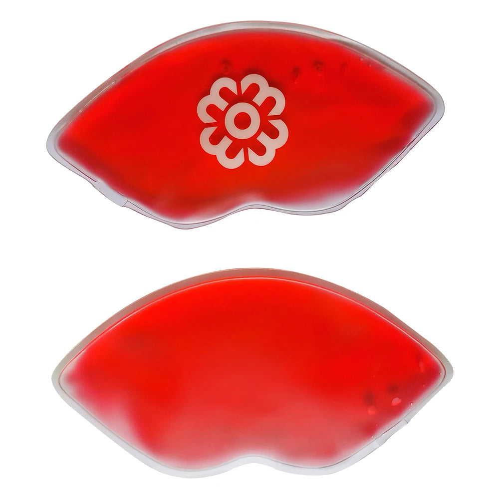 Dongguan factory manufacturer cold and hot compressing lip shape ice packs with customized logo for skin care Relieve pain