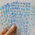 Laser Butterfly Stickers for Nails Holographic Laser Gold Silver Adhesive Butterfly Sliders 3D Nail Art Decal Decoration