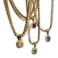 New 18k Gold-plated Brass Tennis Necklace for Women Luxurious and Fashionable Oval Zirconia Pendant Necklace Jewelry Wholesale