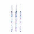3pcs Set Plastic Glitter Handle Nylon Hair Nail Art Painting Drawing French Stripes Liner Nail Art Brush Kit