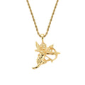 CN210 Gold Plated Brass Pendant Rope Chain Iced Out Hip Hop Necklace Bling Bling Gift Jewelry Anniversary