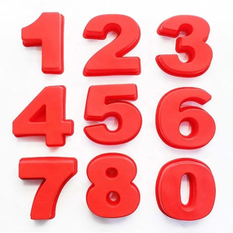 9pcs Small Size 0-8 Number Silicone Baking Cake Mold Baking Mold for Birthday Wedding Anniversary
