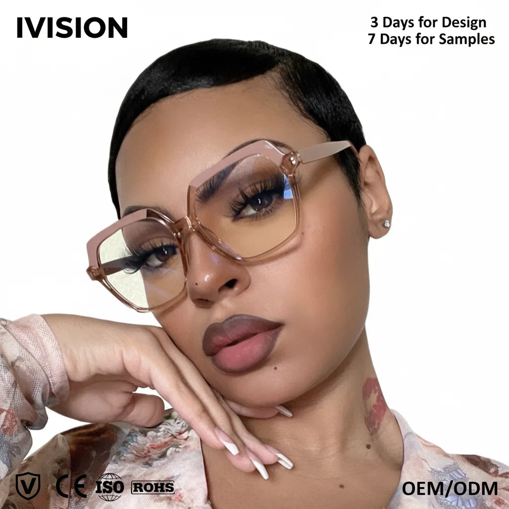 Trendy Color Blocking Irregular Flat Glasses 2024 New Fashion Personalized Glasses
