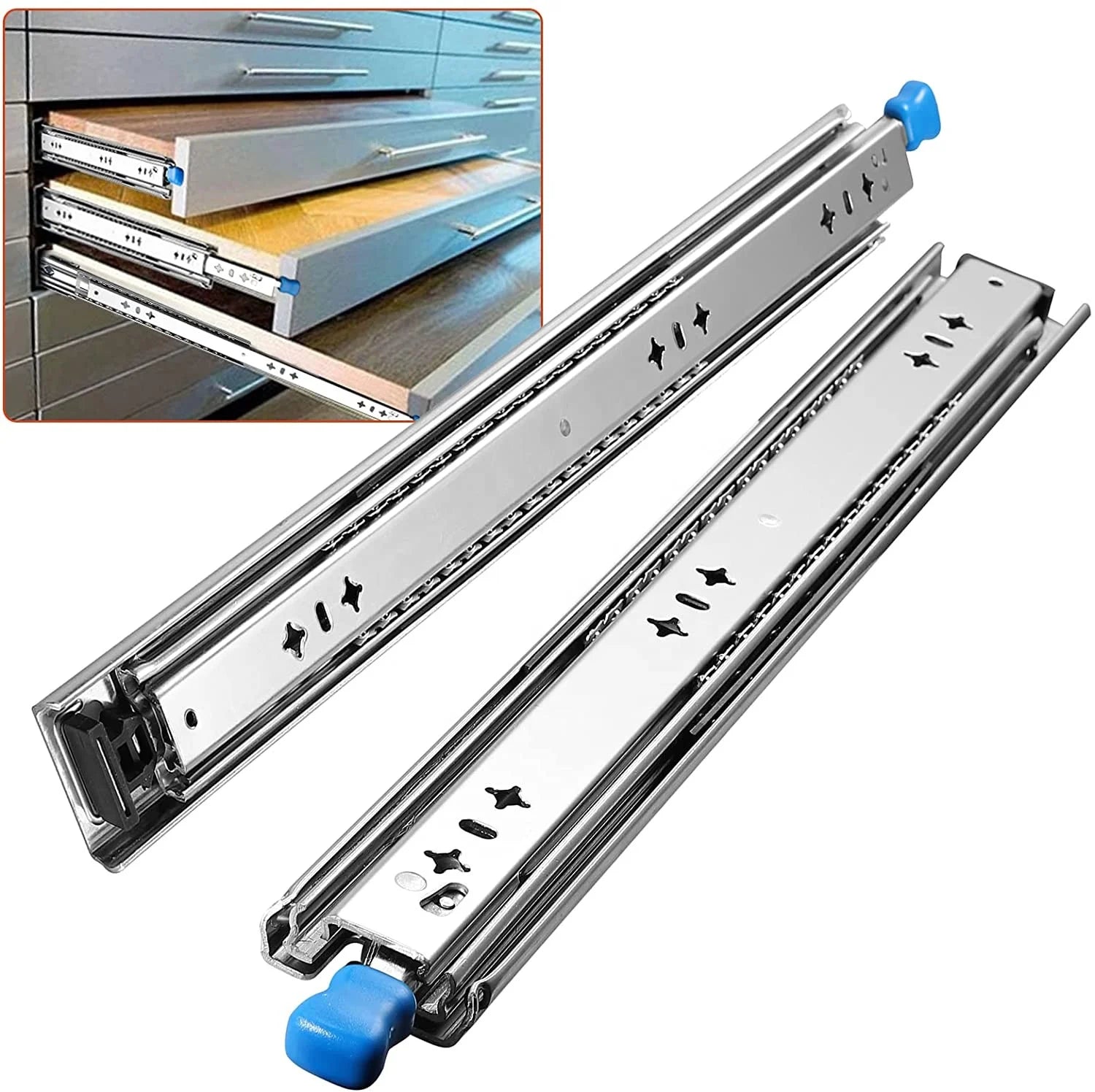 SNEIDA 1200mm 120KG Load Rating Heavy Duty Locking Drawer Slide Rails for Camper