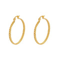 Trendy 925 Sterling Silver Wheat Texture Clip on 35 mm  Big Hoop Earrings