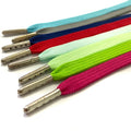 Hotsale Colorful 1cm 100% Polyester Flat Braid Drawstring With Laser Print Metal Tipping