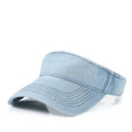 Spring Summer Faded Denim Sun Visor Cap Hat Open Crown Running Golf Hat
