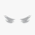 Ailmay Genuine 925 Sterling Silver Sparkling Zircon Geometric Line Exquisite Stud Earrings for Women Wedding Engagement Jewelry