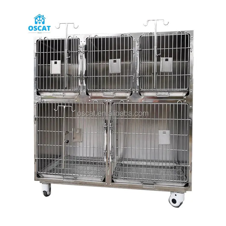 OSCAT Strong Stainless Steel Vet Dog Cage Pet Clinic Display Veterinary Equipment Modular Dog Cages and Kennels EC-3