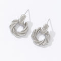 New Arrivals Waterproof Vintage 18K Gold Silver Plated Stainless Steel Hollow Twist Earrings
