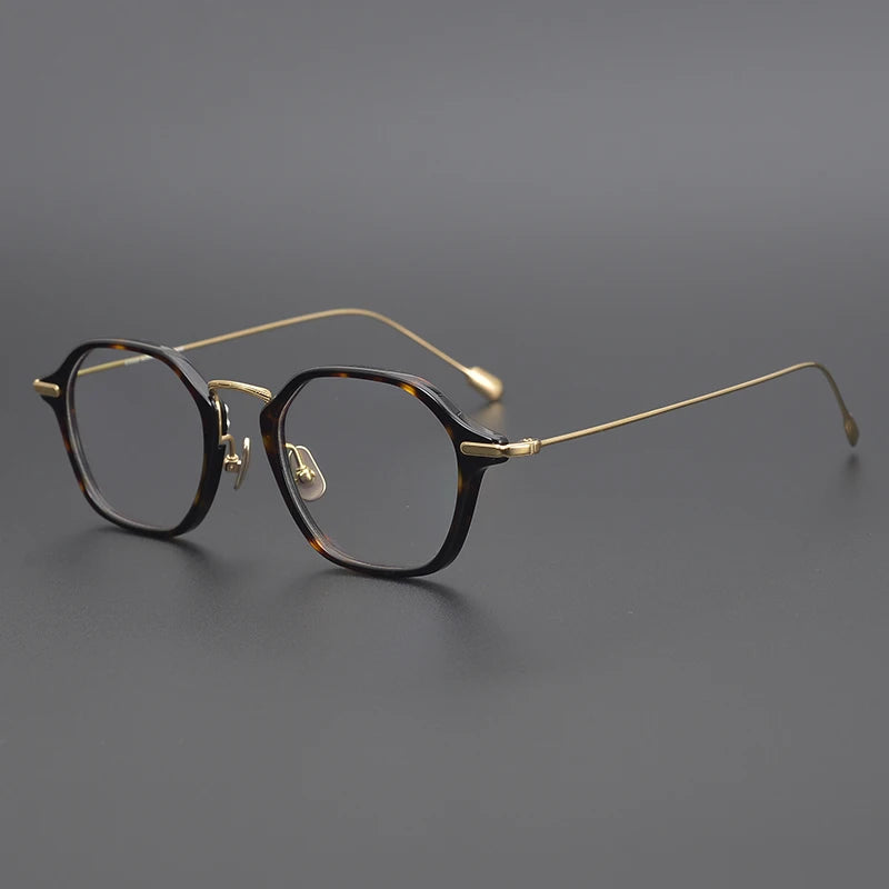 Factory Direct Sales Spot Transparent Plate Glasses Frame Pure Titanium Glasses Frame  Woman Acetate Optical Frames