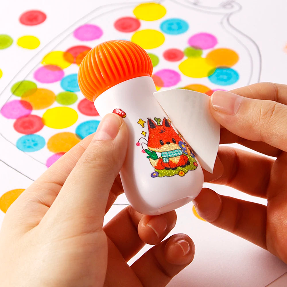 SUPERDOTS Mini DOT Markers 6pc Mushroom Kit Spark Magic Water Transfer Tattoo Sticker Bold Nib Mum Helper Kids DIY Doodle Toys