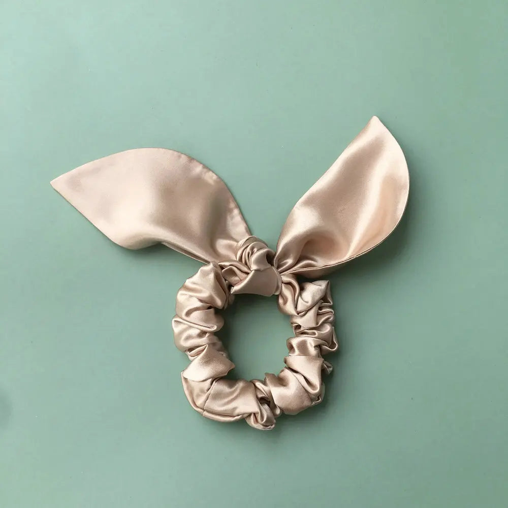 Customized Logo 22mm 100% Silk Scrunchies Silky Hair Headband Scrunchy with Customized Logo