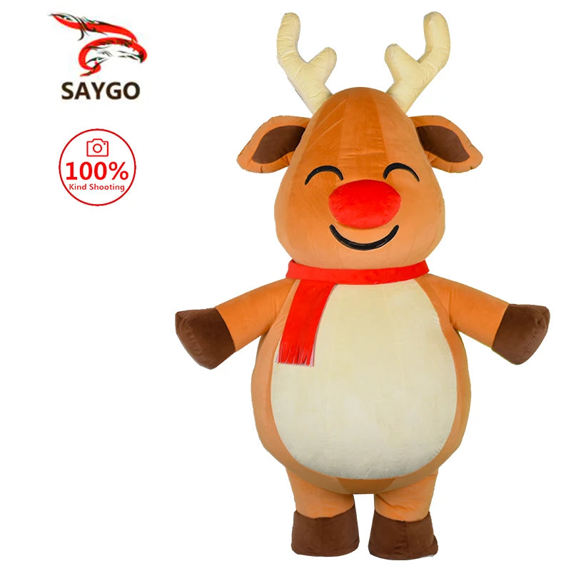 Inflatable Adult Cosplay Costume Christmas Elk Mascot Funny Dress
