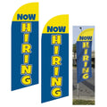 Now Hiring Feather/Teardrop Banner Flag Kit with Ground Spike Outdoor Advertising Flags for Now Hiring Feather Flag Banner