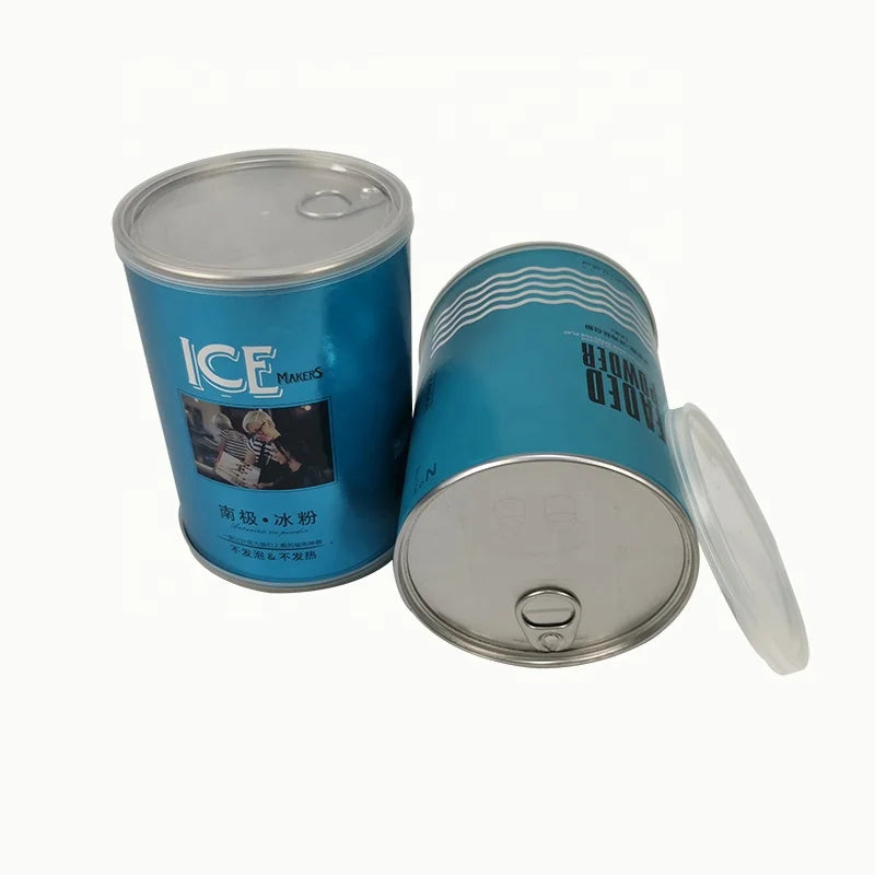 Tighter Seal Metal Lid Cylinder Square Aluminum Lid Easy Pull Tube Paper Cans for Power MegaBDM