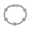 925 Silver Gemstone Ice Bracelet Jewelry Luxury Fine Moissanite Cluster Diamond Tennis Bracelet Women Chain Wedding