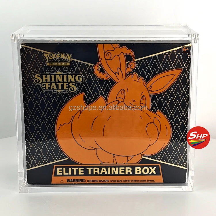 SHP UV Resistant Pokemon Champions Path ETB Magnetic Lid Box Acrylic TCG Pokemon Trainer Box Game Collection Display Case