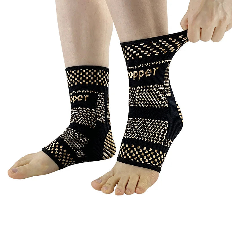 Bases Ankle Sprain Brace Foot  Copper Ankle Support Adjustable Brace Wrap for Protect Ankles