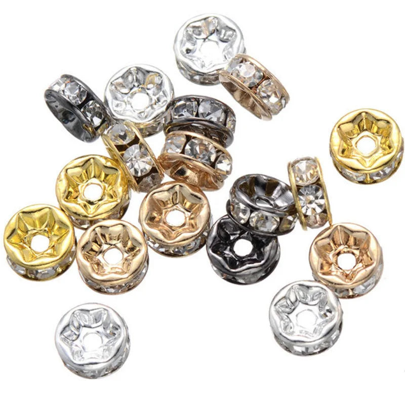 Rhinestone  Beads 8mm Spacer Beads