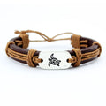 Sea Turtle Horse Fox Antler Elephant Gecko Wall Lizard Dog Cat Paw Deer Dragon Tortoise Genuine Leather Bracelet