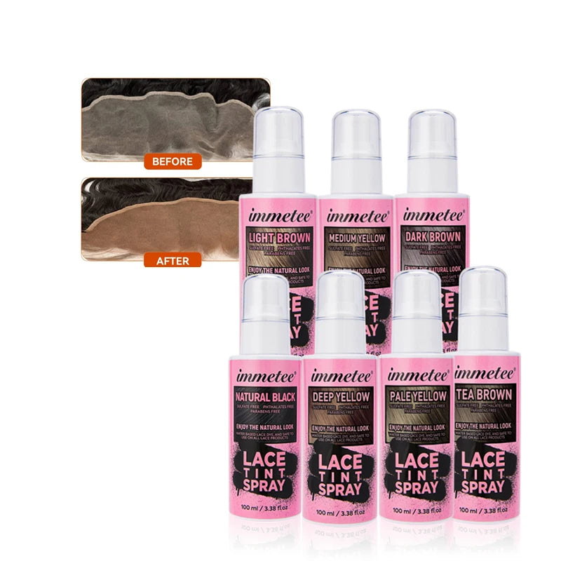 Melting Spray Lace Glue Tint Spray 7 Color Scalp Skin Tone Instant Staining Lace Melting Spray for Wig