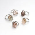 Oval Crystal Stone Adjustable Ring Natural Cheap Green Phantom Crystal Stone Ring