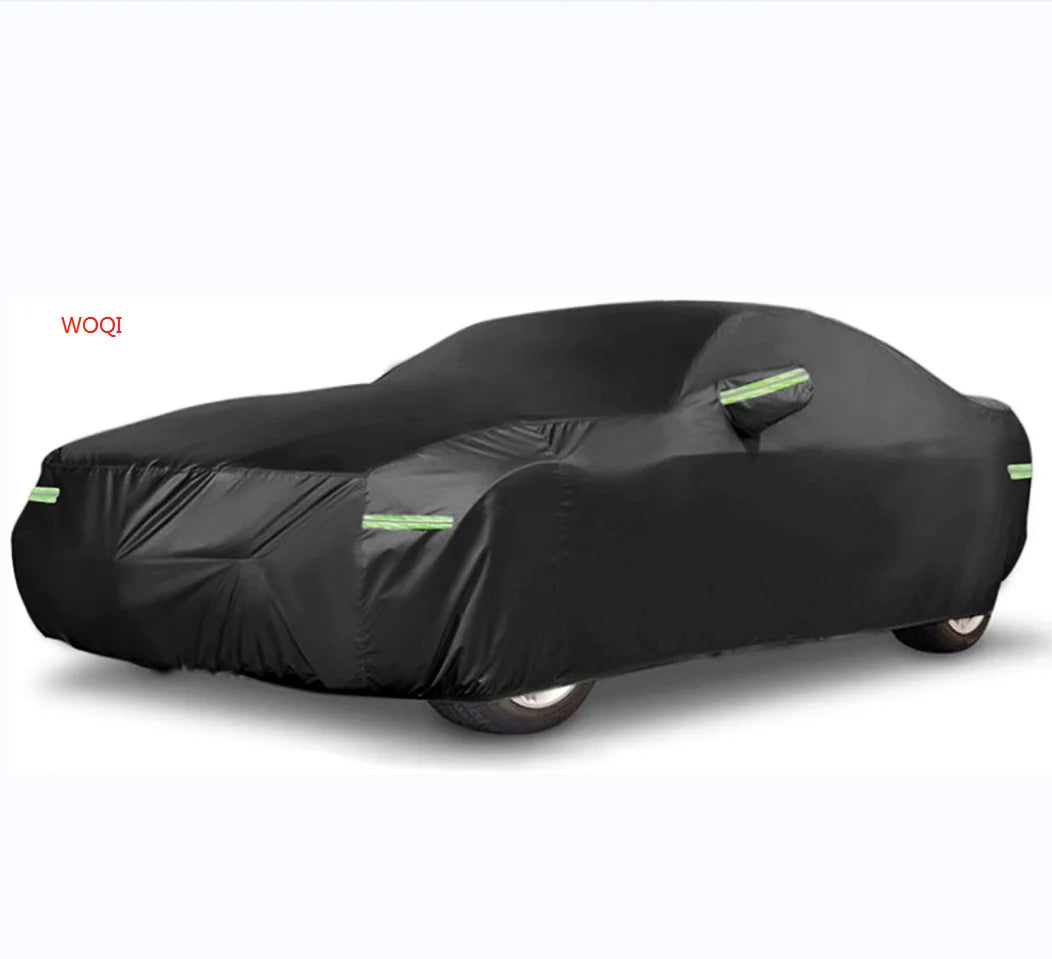 WOQI Waterproof All Weather Heavy 420D Oxford Cloth Outdoor Sun Protection Windproof Fit Sedan Car Cover
