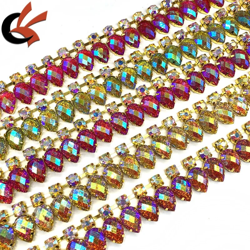 Wholesale Various Color to Choose Bling Drops Crystal Chain Rhinestone Trimming