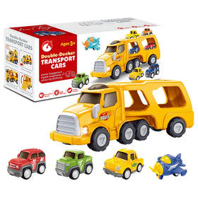 5 in 1 DIY Construction Truck Toddler Toys With Excavator Friction Power Kids Toy Cars With Sound & Light