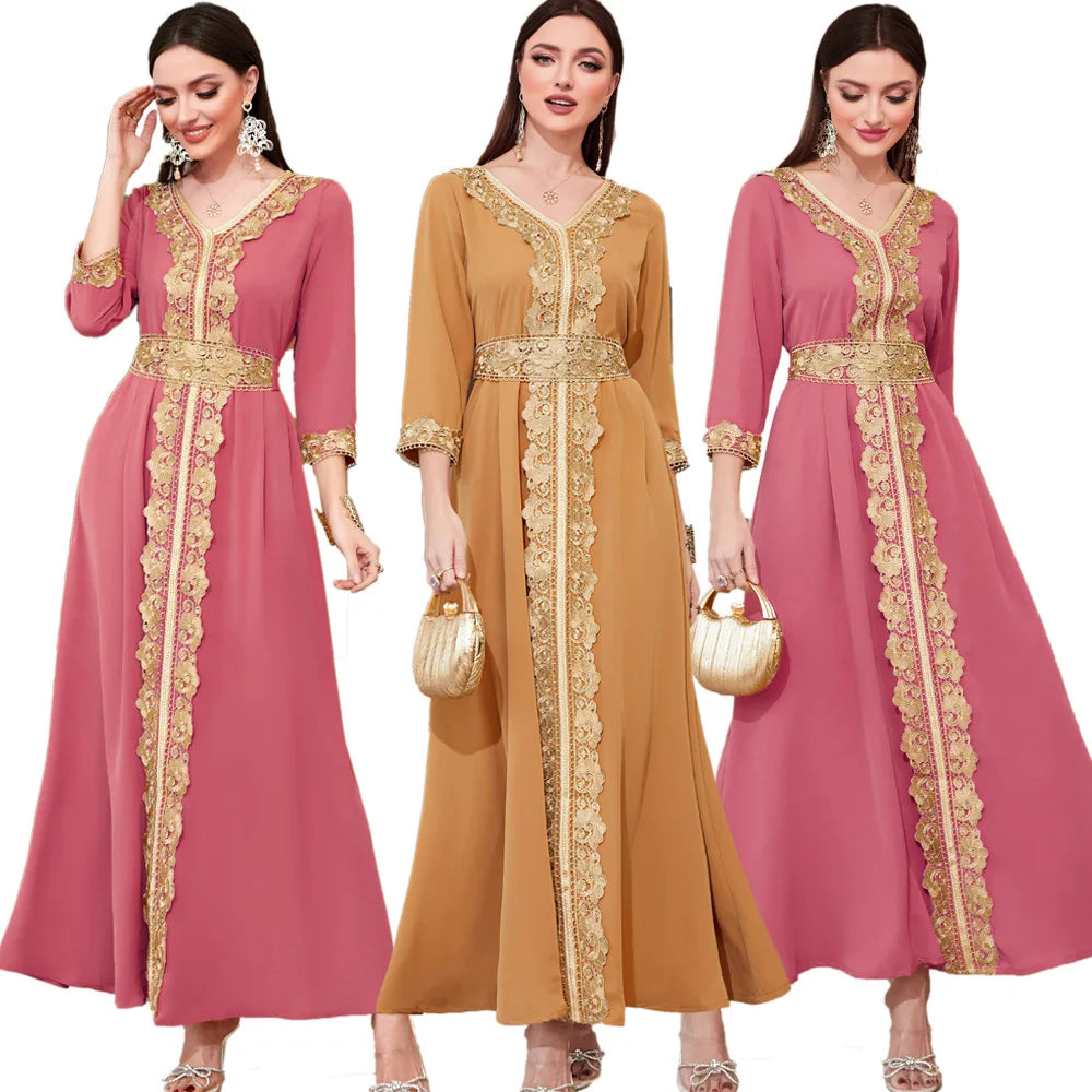 7013 Factory Eid Pink Muslim Women Hijab Dress Prayer Garment Full Cover Ramadan Gown Islamic Clothes Niqab Muslim Dress Women