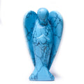 DIY Gemstone Blue Turquoise Angel Statue Hand Carved Semi-Precious Craft 7.5 cm Crystal Angel for Decor Healing Reiki Crafts