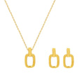 Fashion New Design Choker Geometric Pendant Necklace Women's Clavicle Necklace Stainless Steel 18k Gold Plated Jewelry Set