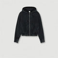 Custom Logo Winter Vintage Terry 400gsm Drop Shoulder Cropped Acid Wash Full Zip up Oversized Hoodie for Women