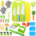 29-Piece Children's Plastic Fruit Knife Set Serrated Bear Sanji Mold Safe for Hands Cooking Tool Set