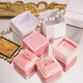Ready to Ship Heaven and Earth Gift pink Wedding Velvet Ring Pendant Box Ceremony Jewelry Packaging Boxes