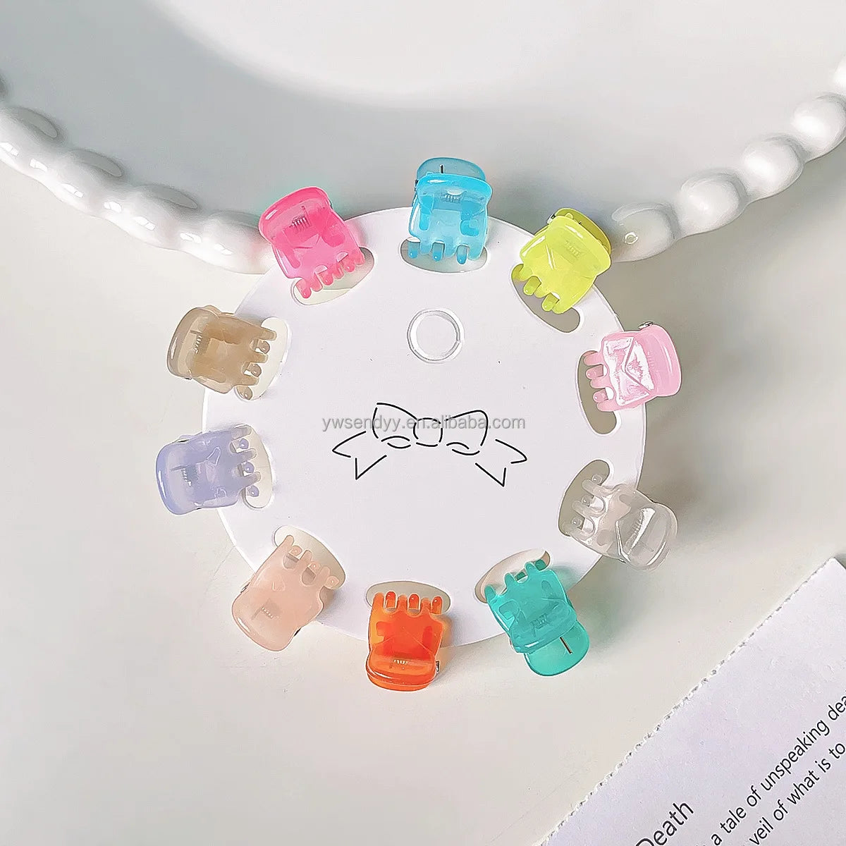 Wholesale Children Mini Size 10pcs Cute Plastic Hair Claw Jelly Color Sweet Simple Kids Clips Hairs Accessories