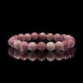 8mm Natural Stone Rhodonite Fashion Jewelry Stretch Bracelet Semi-Precious Healings Beads Unisex Holiday Gifts Beaded Bracelets