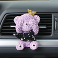 Purple Teddy Bear Shaped Scented Ceramic Car Vent Air Freshener Aroma Plaster Home Porcelain Essential Oil Fragrance Diffuser