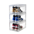 Large Capacity Transparent Shoe Box with Stackable Design PET Plastic Rectangle Shoe Rack or Storage Unit for Home Use