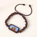 Catholic Wooden Bracelet Virgin Mary Dripping Oil Jewelry Jesus Holy Spirit St. Benedict Knotted Bracelet Jewelry Wholesale