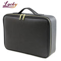 Professional Fashion Large Capacity Cosmetic Case with Adjustable Dividers Zipper Closure PU Material Luxury Vanity Bag Mirror